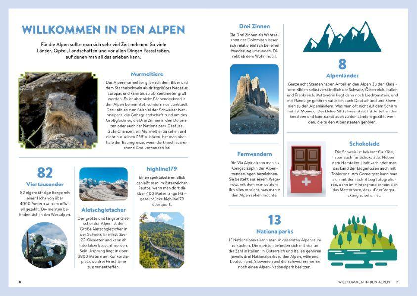 Beispielinhalt (Bild) Alpen mit dem Wohnmobil