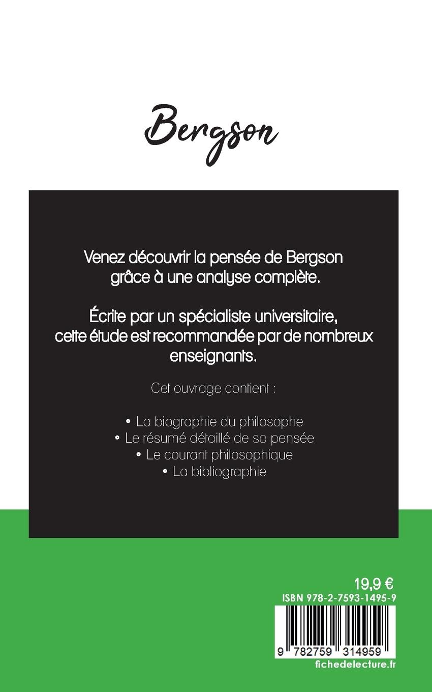 Rückseitencover Henri Bergson (étude et analyse complète de sa pensée)
