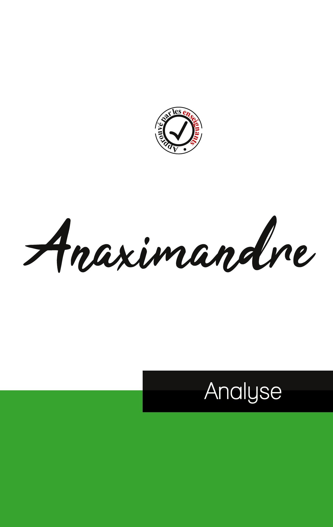 Vorderes Coverbild Anaximandre (étude et analyse complète de sa pensée)