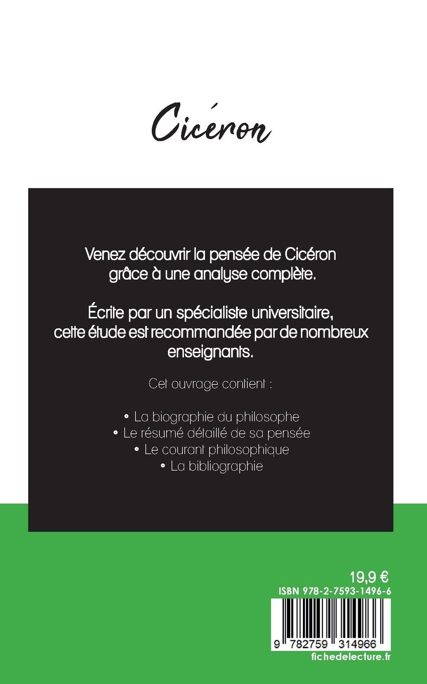 Rückseitencover Cicéron (étude et analyse complète de sa pensée)