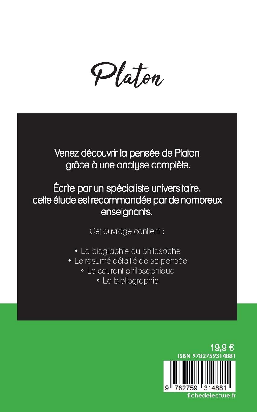 Rückseitencover Platon (étude et analyse complète de sa pensée)