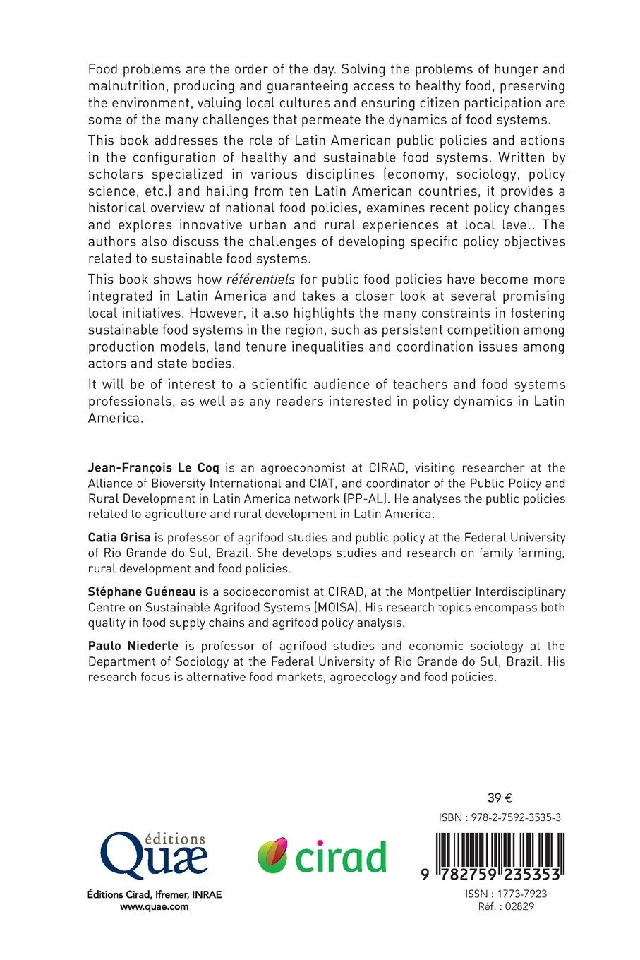 Rückseitencover Public policies and food systems in Latin America