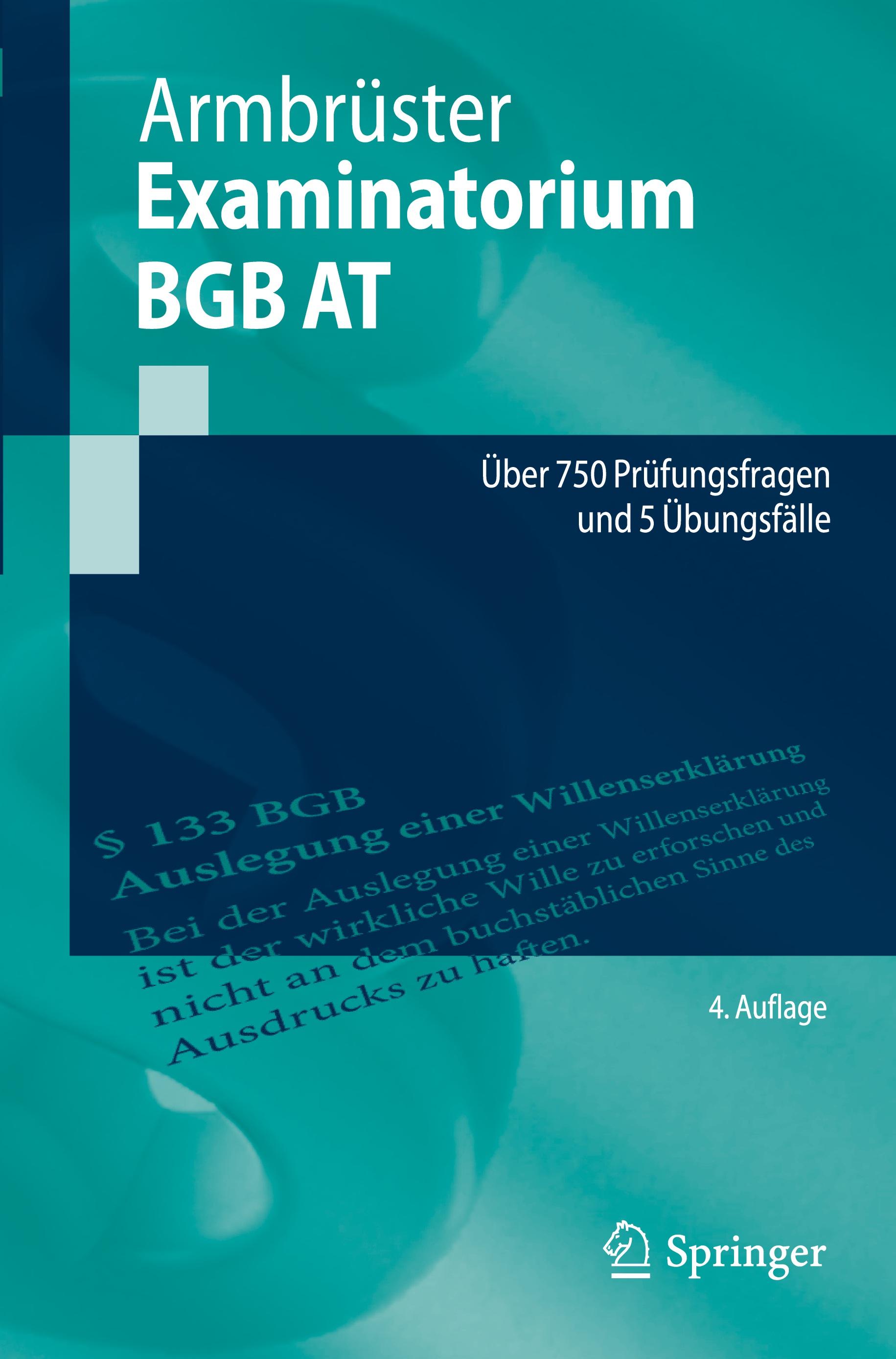 Vorderes Coverbild Examinatorium BGB AT