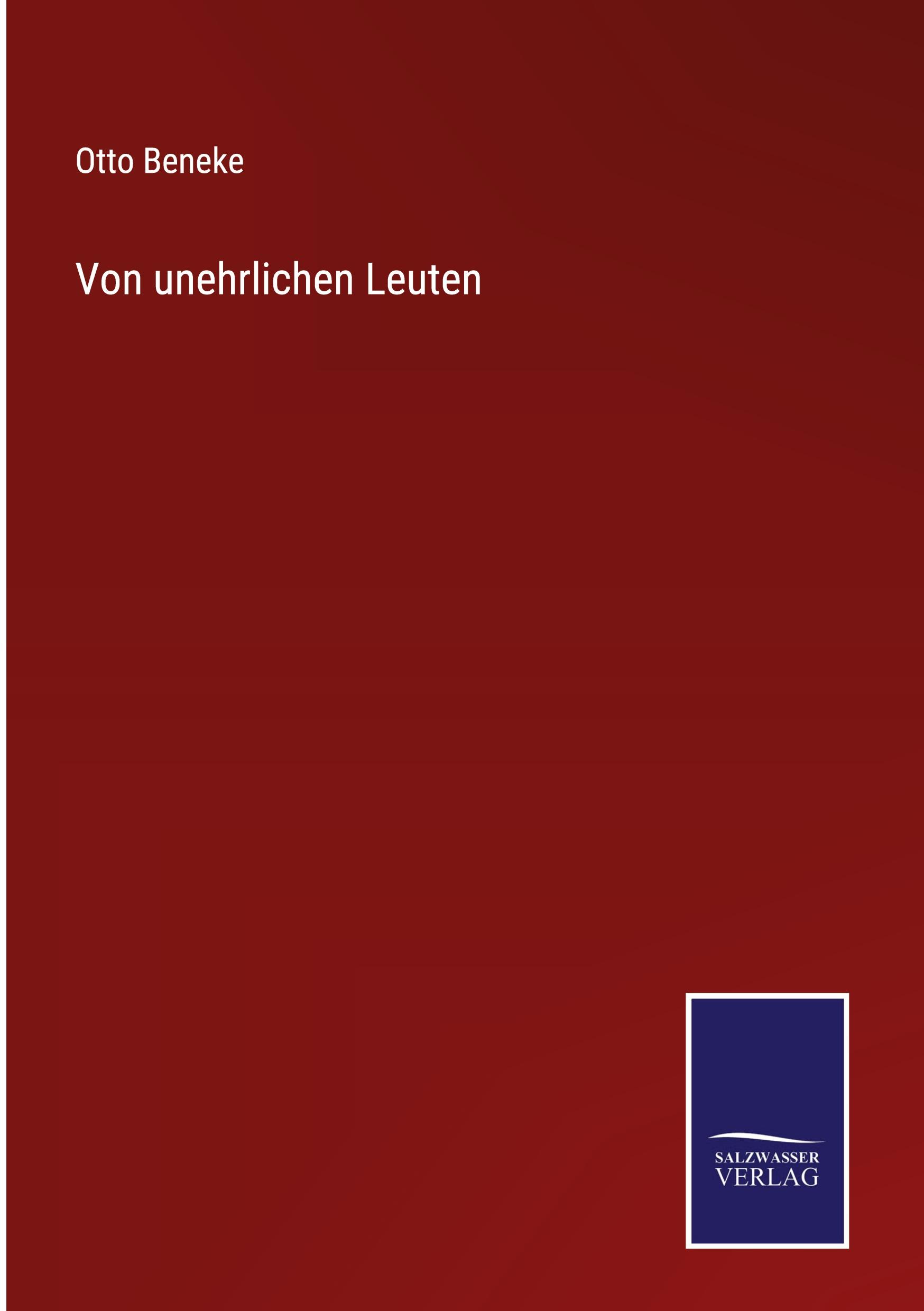 Vorderes Coverbild Von unehrlichen Leuten