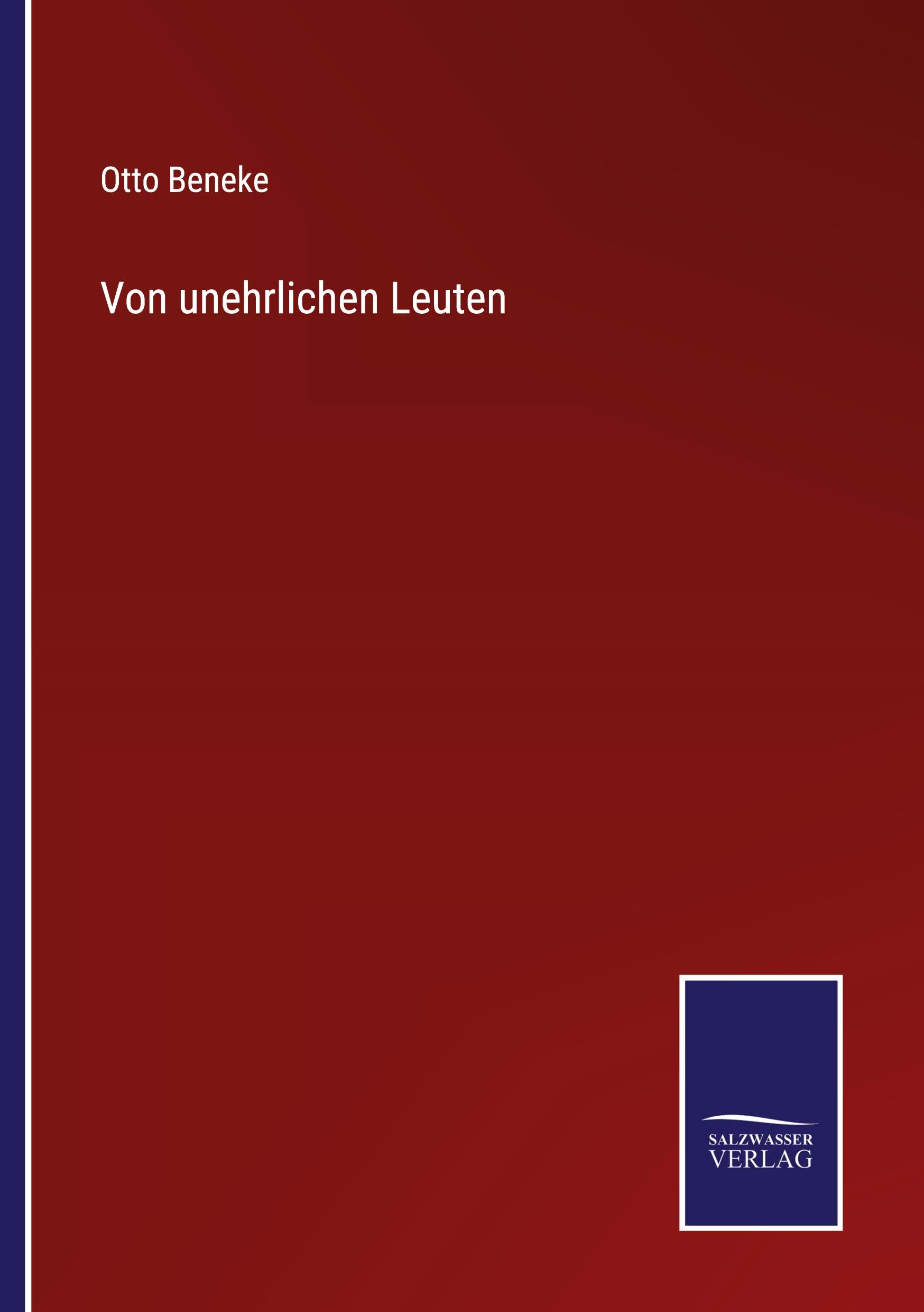Vorderes Coverbild Von unehrlichen Leuten