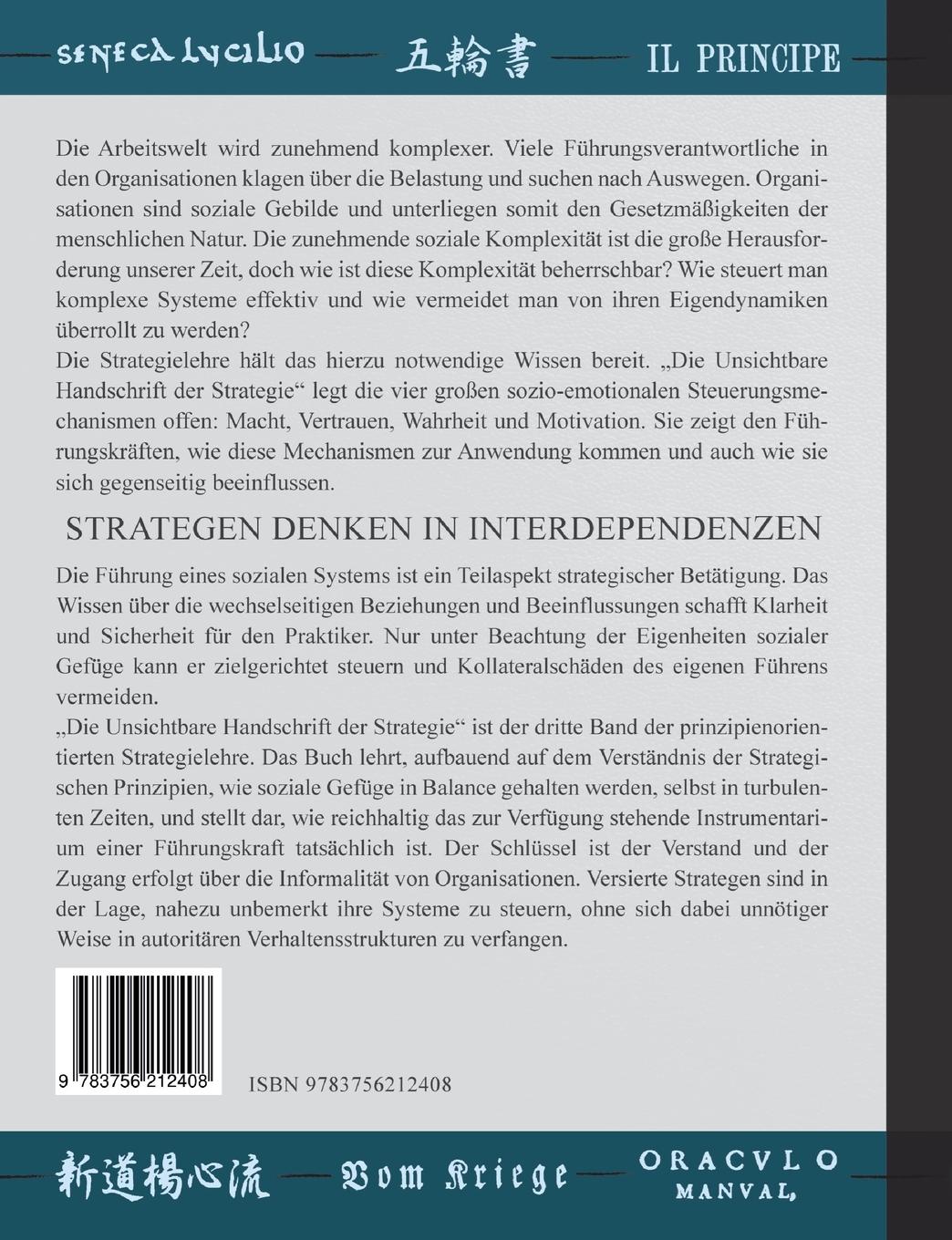 Rückseitencover Die Unsichtbare Handschrift der Strategie
