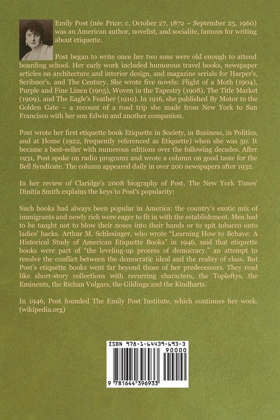 Rückseitencover Etiquette