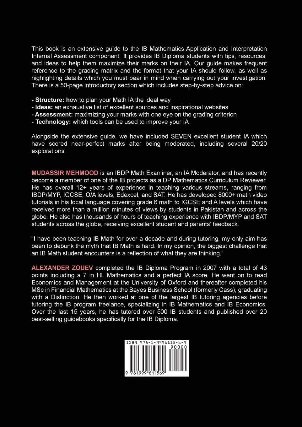 Rückseitencover IB Math AI [Applications and Interpretation] Internal Assessment