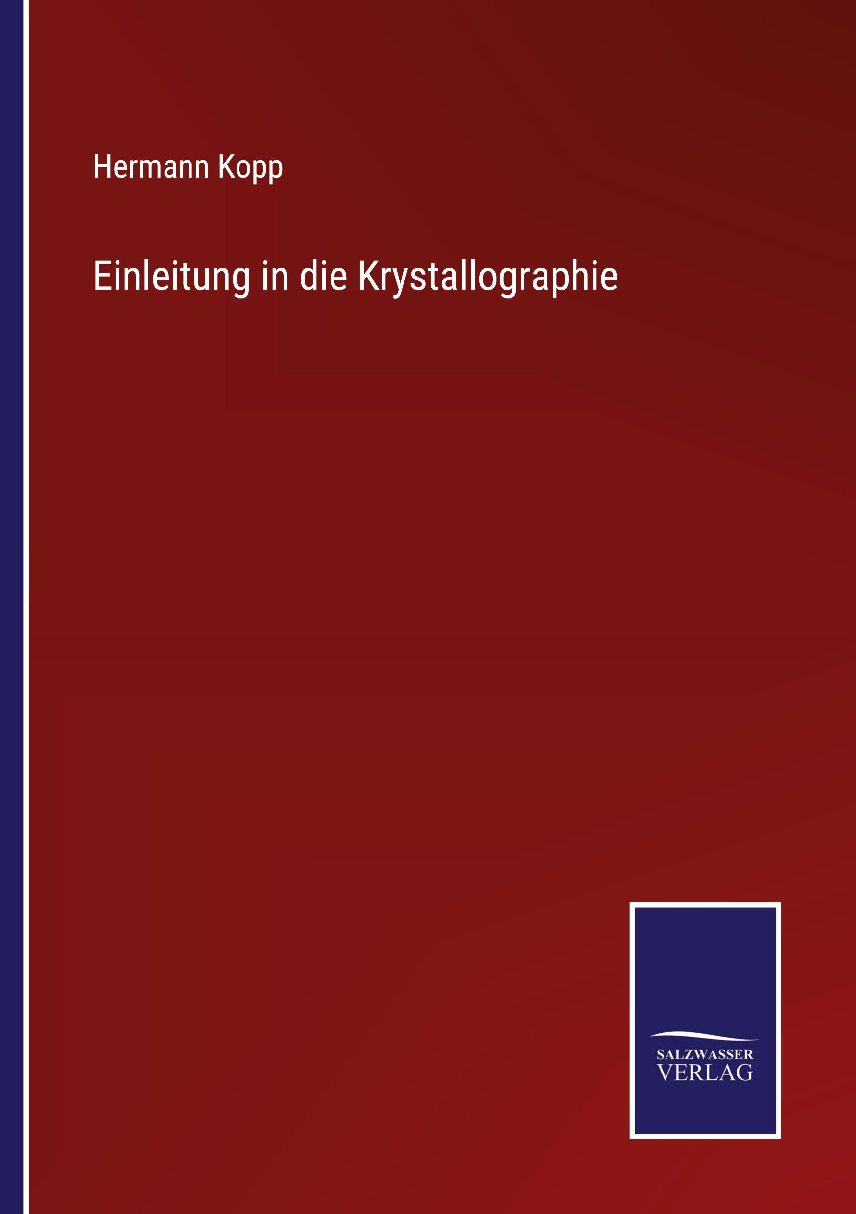 Vorderes Coverbild Einleitung in die Krystallographie