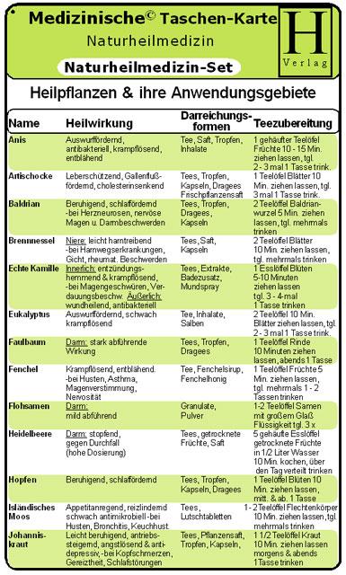 Vorderes Coverbild Naturheilmedizin Set. Medizinische Taschen-Karte