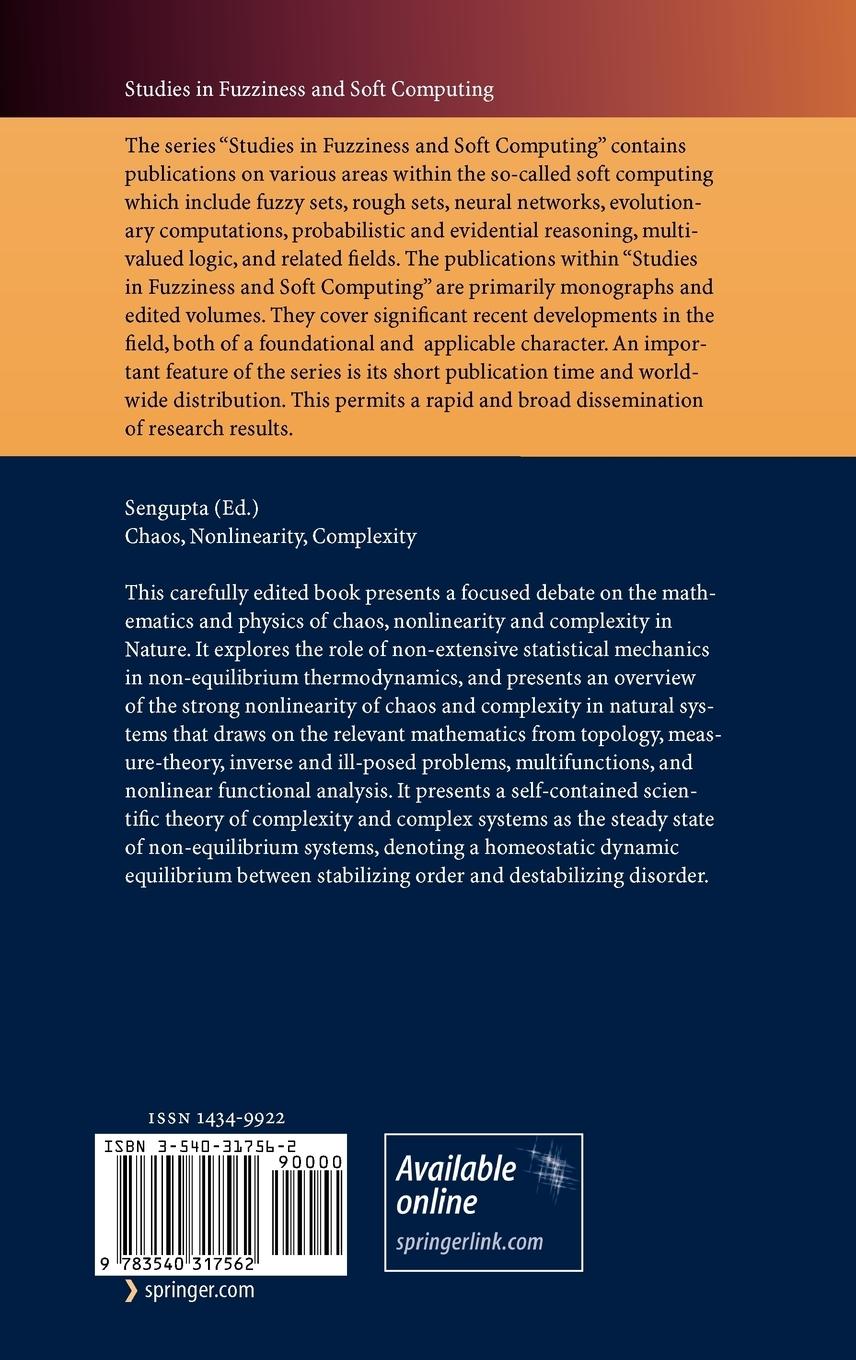 Rückseitencover Chaos, Nonlinearity, Complexity