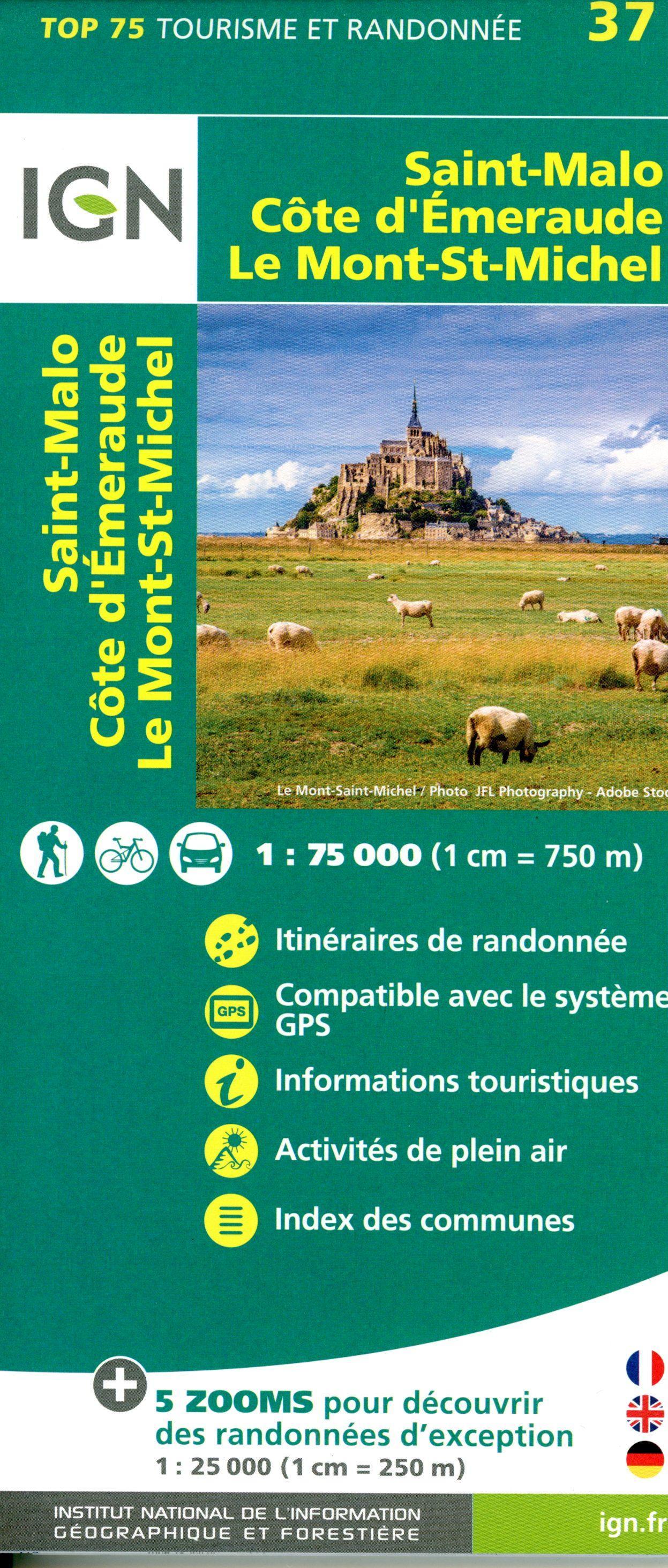 Vorderes Coverbild Saint Malo Côte d'Emeraude Mont St. Michel 1:75 000