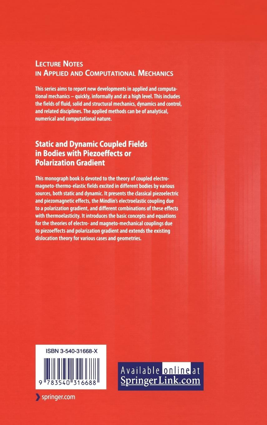 Rückseitencover Static and Dynamic Coupled Fields in Bodies with Piezoeffects or Polarization Gradient