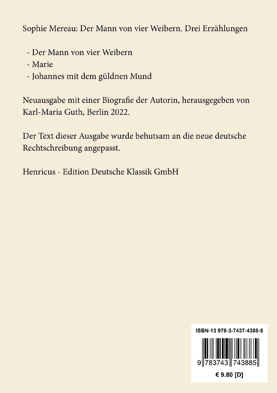 Rückseitencover Der Mann von vier Weibern