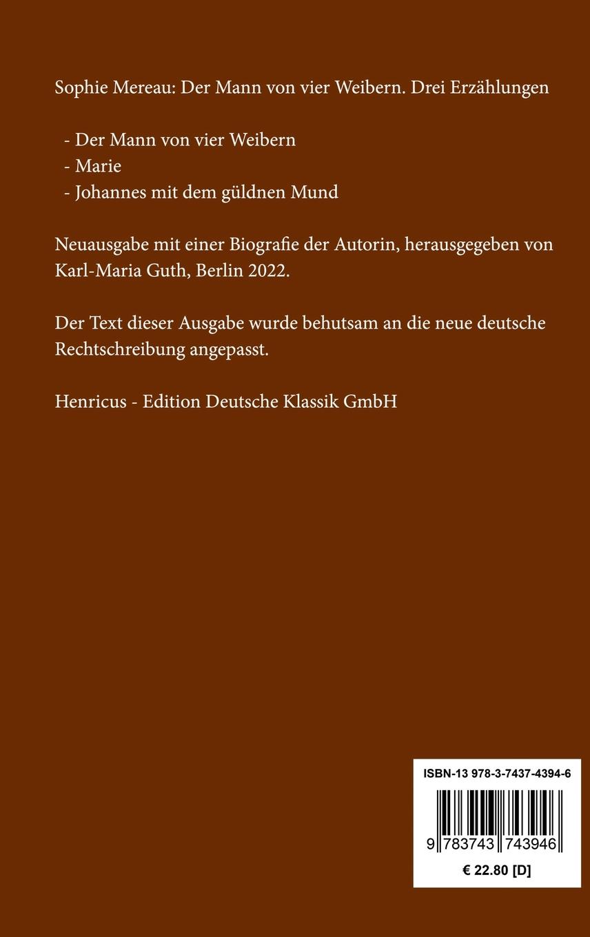 Rückseitencover Der Mann von vier Weibern