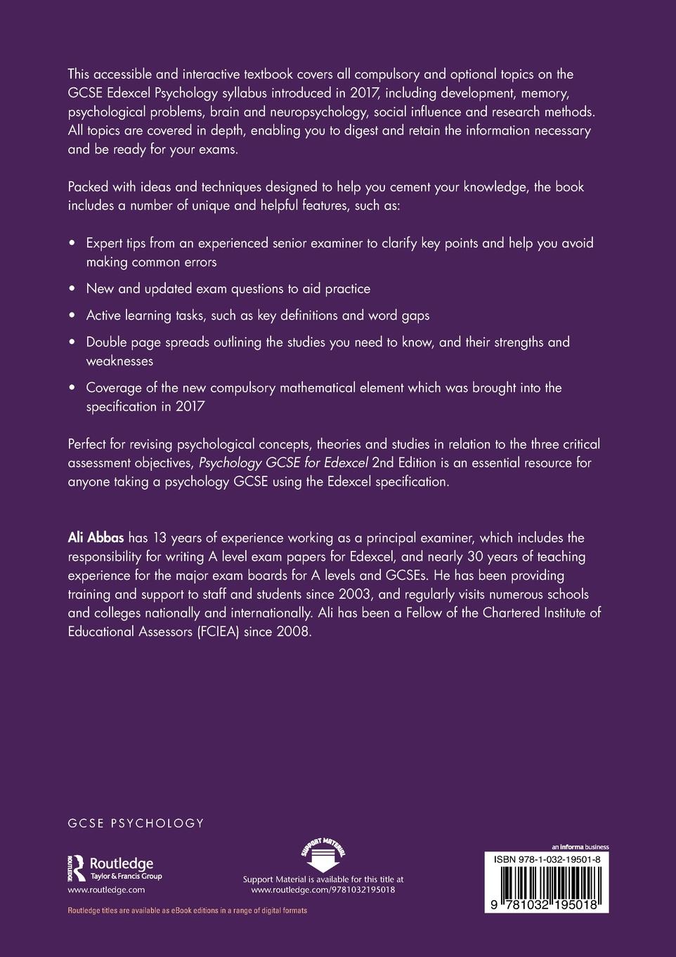Rückseitencover Psychology GCSE for Edexcel