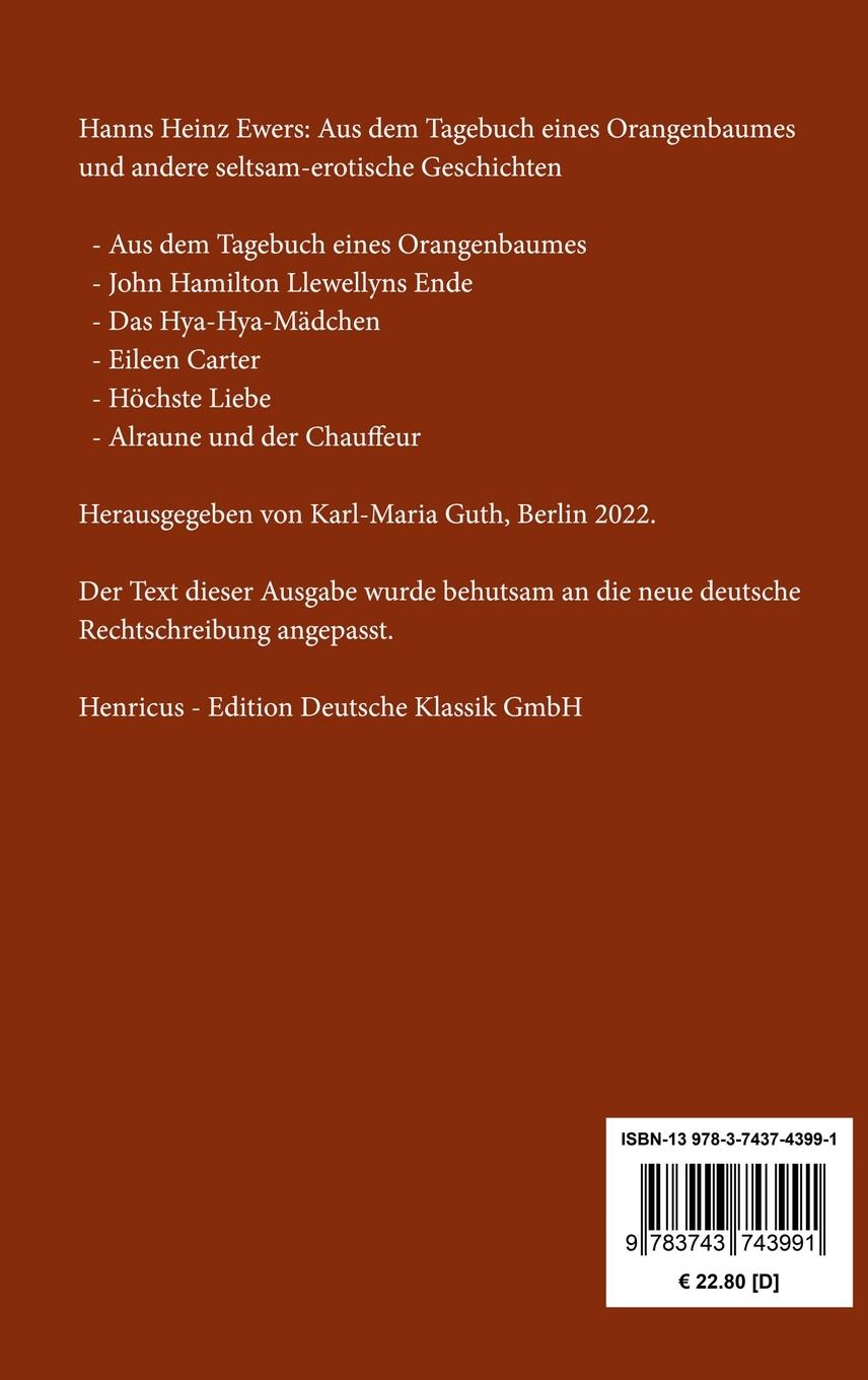 Rückseitencover Aus dem Tagebuch eines Orangenbaumes