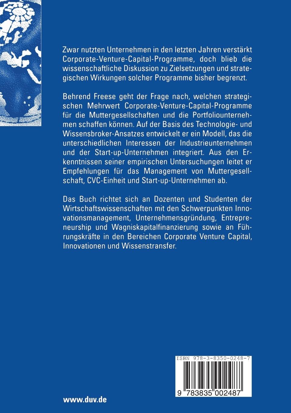 Rückseitencover Corporate-Venture-Capital-Einheiten als Wissensbroker