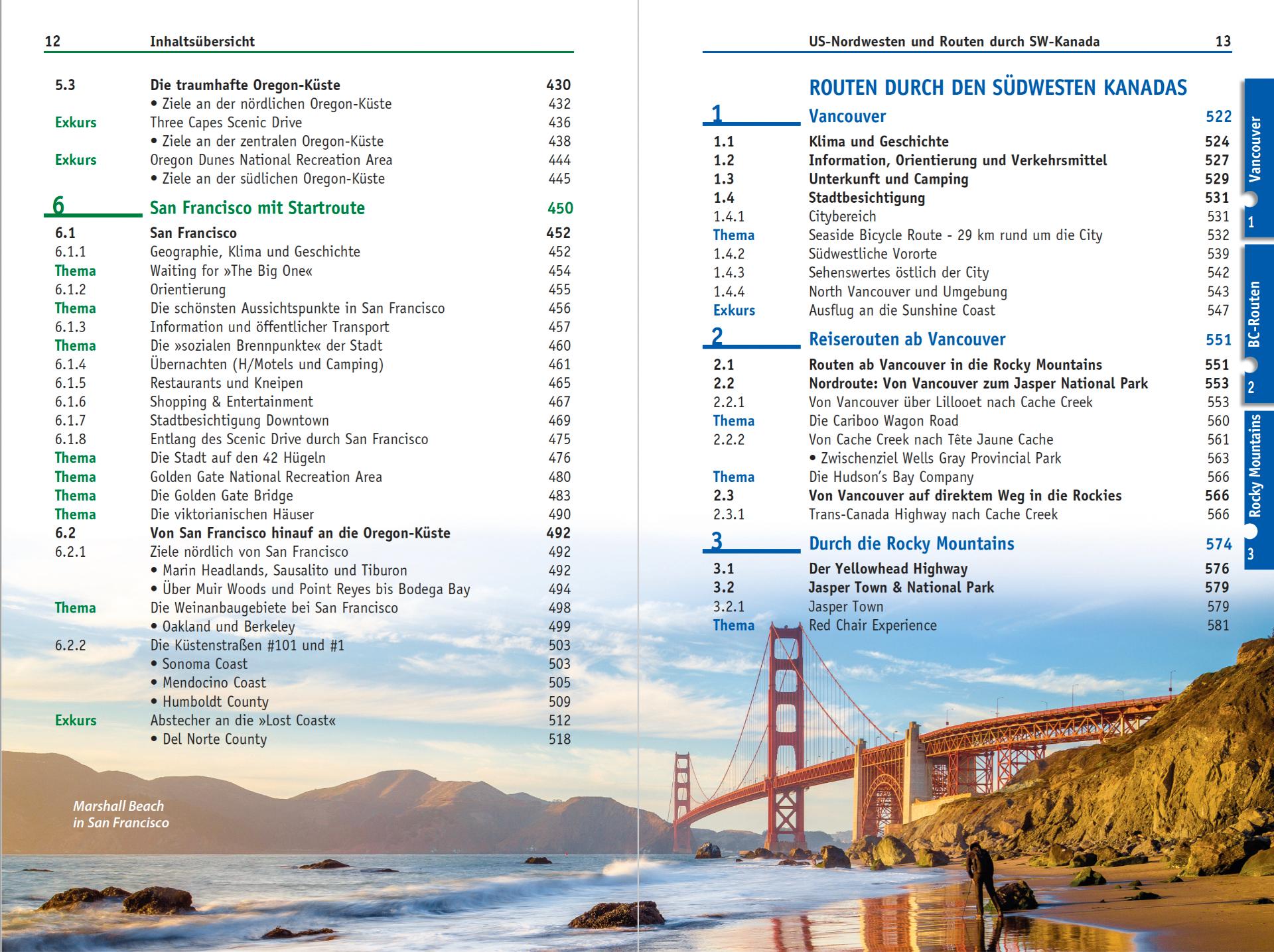 Beispielinhalt (Bild) Reise Know-How Reiseführer USA Nordwesten