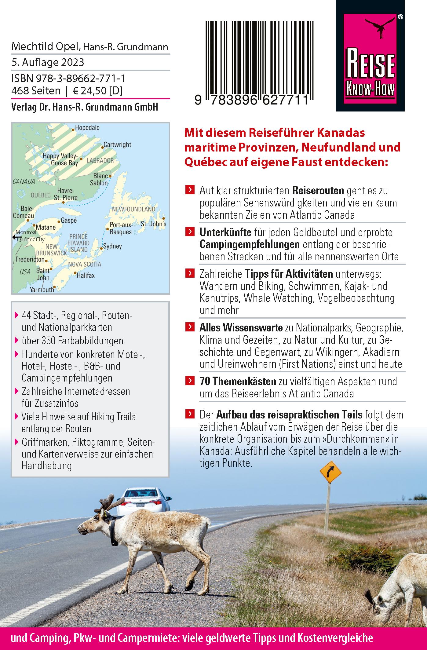 Rückseitencover Reise Know-How Reiseführer Kanada, der maritime Osten