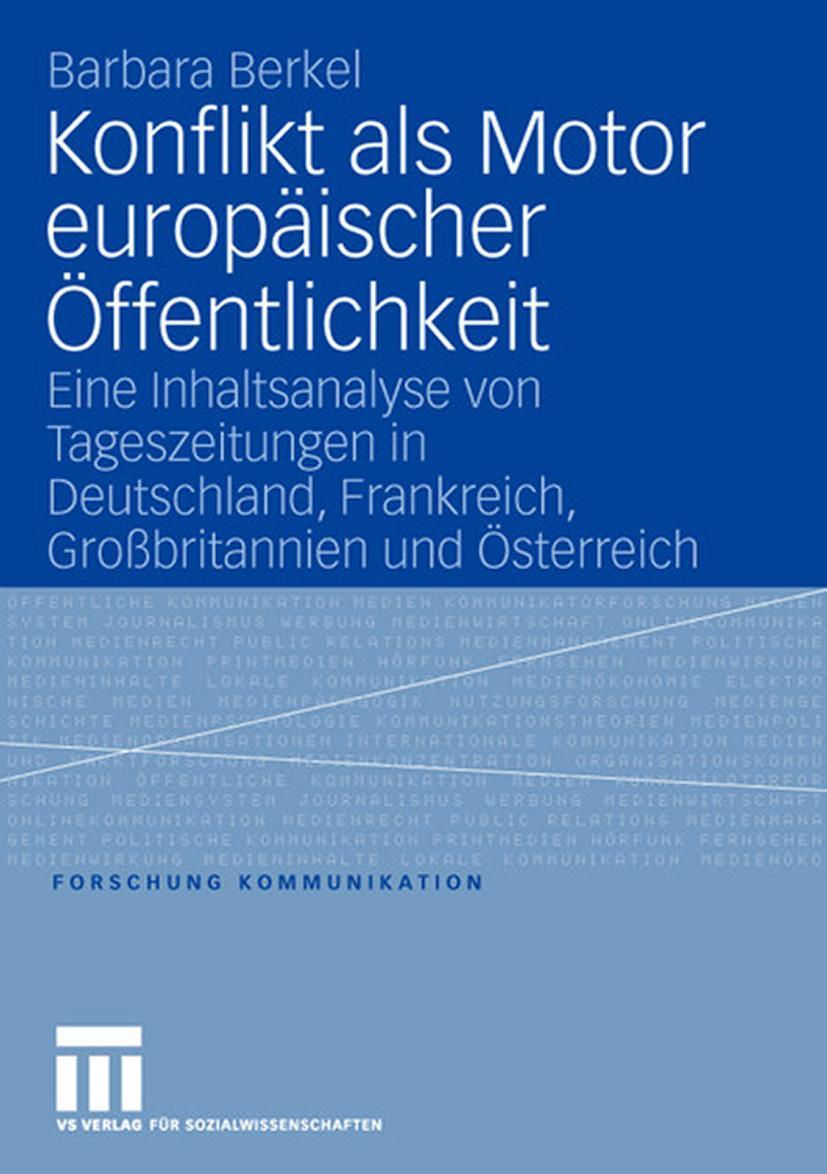 Vorderes Coverbild Konflikt als Motor europäischer Öffentlichkeit