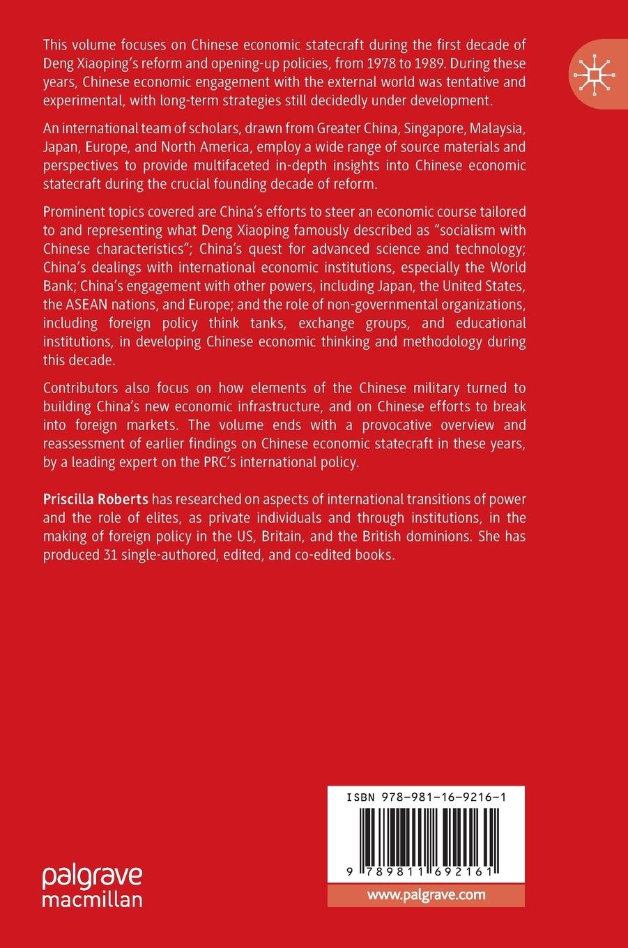 Rückseitencover Chinese Economic Statecraft from 1978 to 1989
