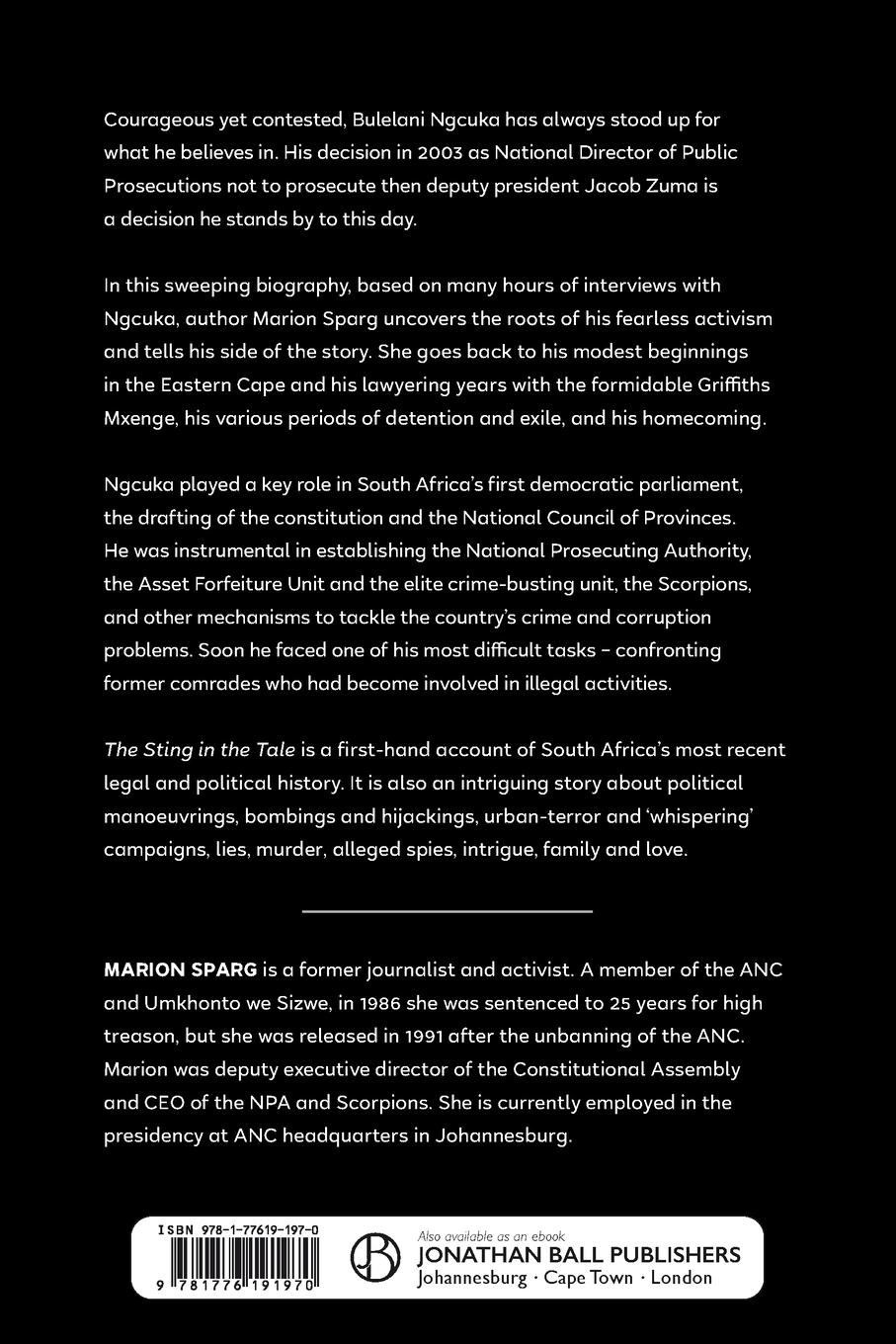 Rückseitencover BULELANI NGCUKA - The Sting in the Tale