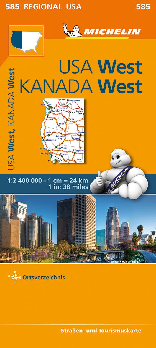 Vorderes Coverbild Michelin USA West, Kanada West. Straßen- und Tourismuskarte 1:2.400.000