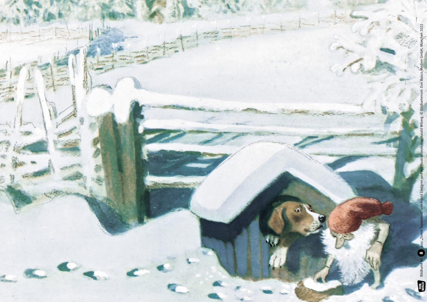 Beispielinhalt (Bild) Tomte Tummetott. Kamishibai Bildkartenset