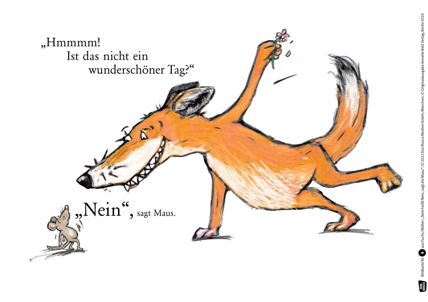 Beispielinhalt (Bild) Nein heißt Nein, sagt die Maus. Kamishibai Bildkartenset