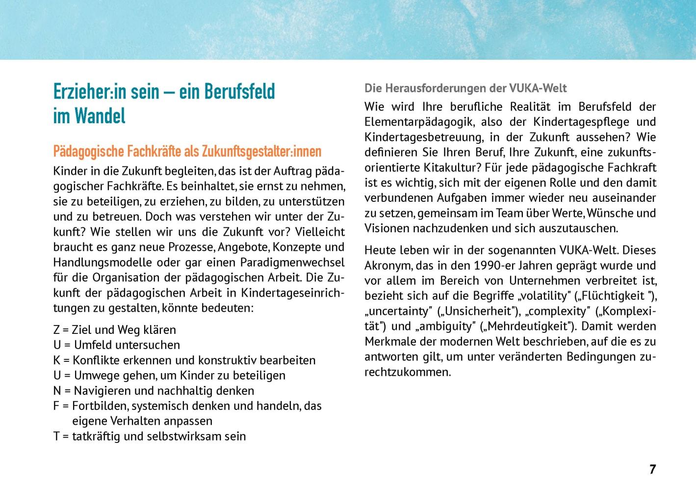 Beispielinhalt (Bild) Erzieher:in sein