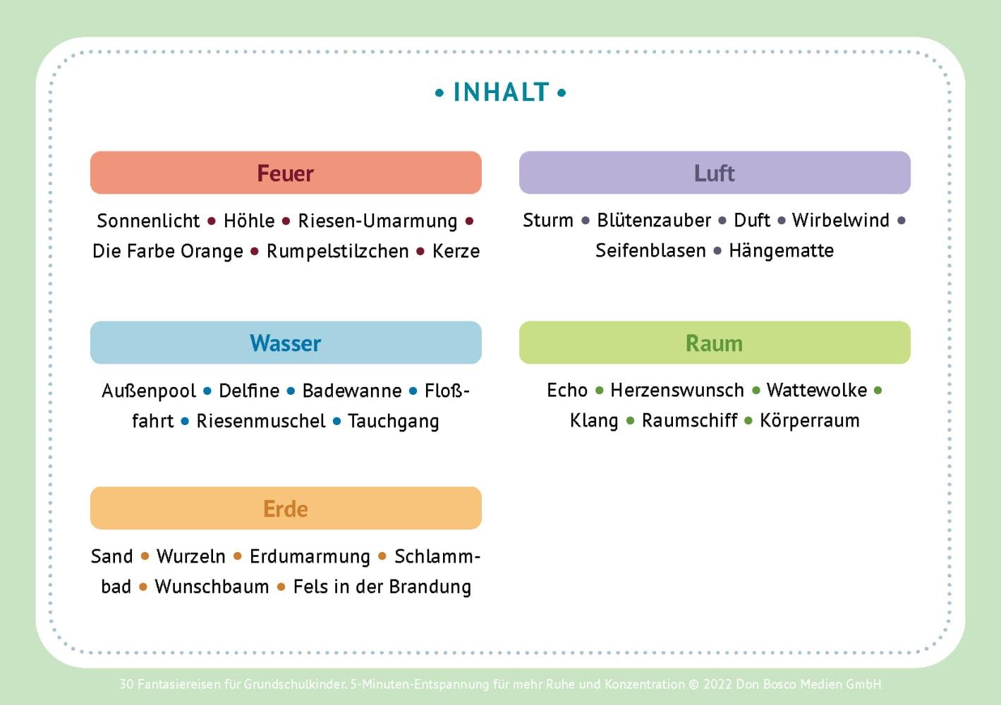 Beispielinhalt (Bild) 30 Fantasiereisen für Grundschul-Kinder