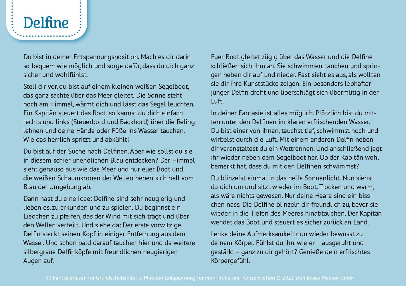 Beispielinhalt (Bild) 30 Fantasiereisen für Grundschul-Kinder