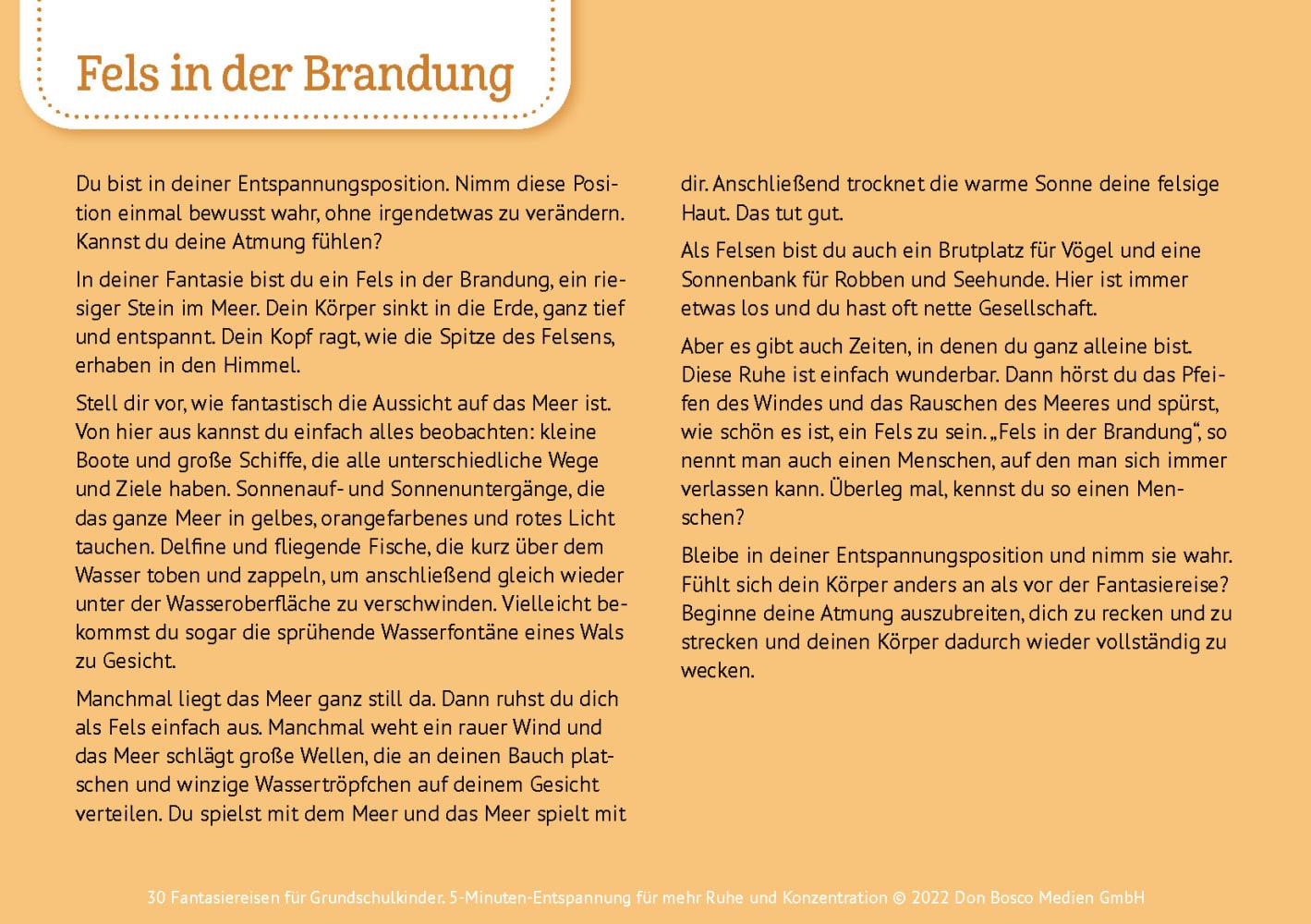 Beispielinhalt (Bild) 30 Fantasiereisen für Grundschul-Kinder