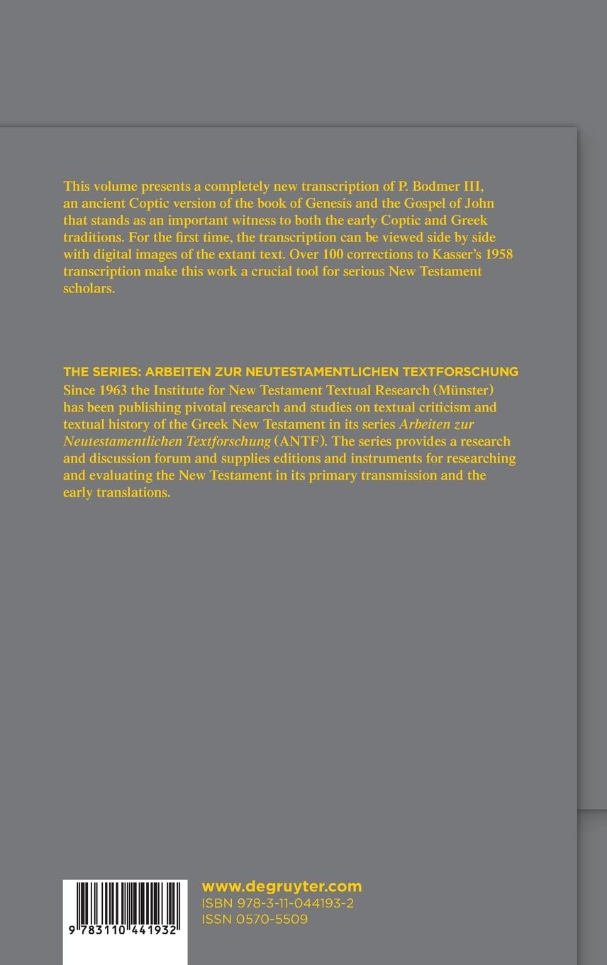 Rückseitencover Papyrus Bodmer III