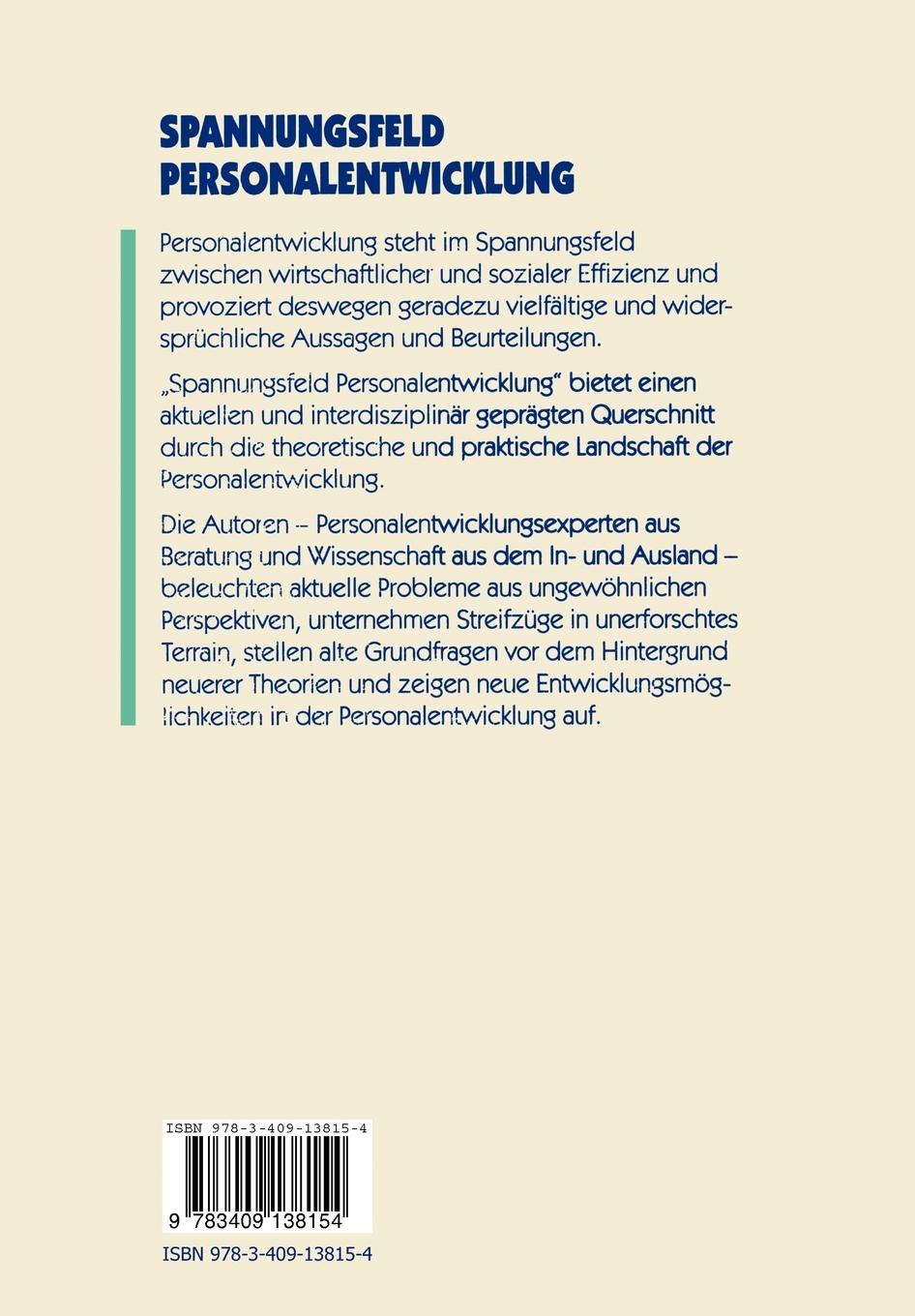 Rückseitencover Spannungsfeld Personalentwicklung