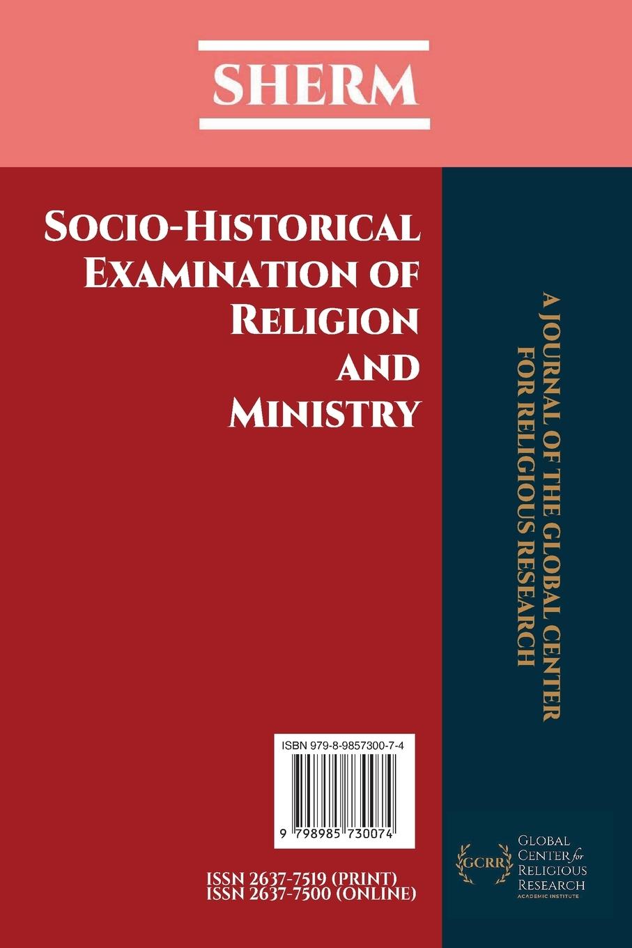 Rückseitencover SHERM Journal Vol. 3, No. 2