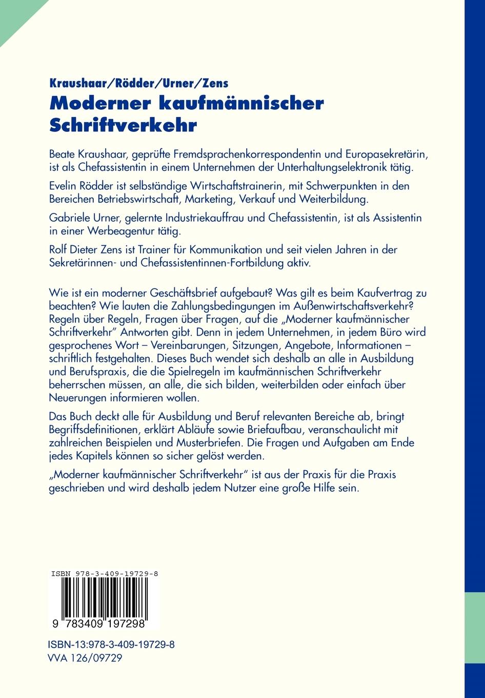 Rückseitencover Moderner kaufmännischer Schriftverkehr