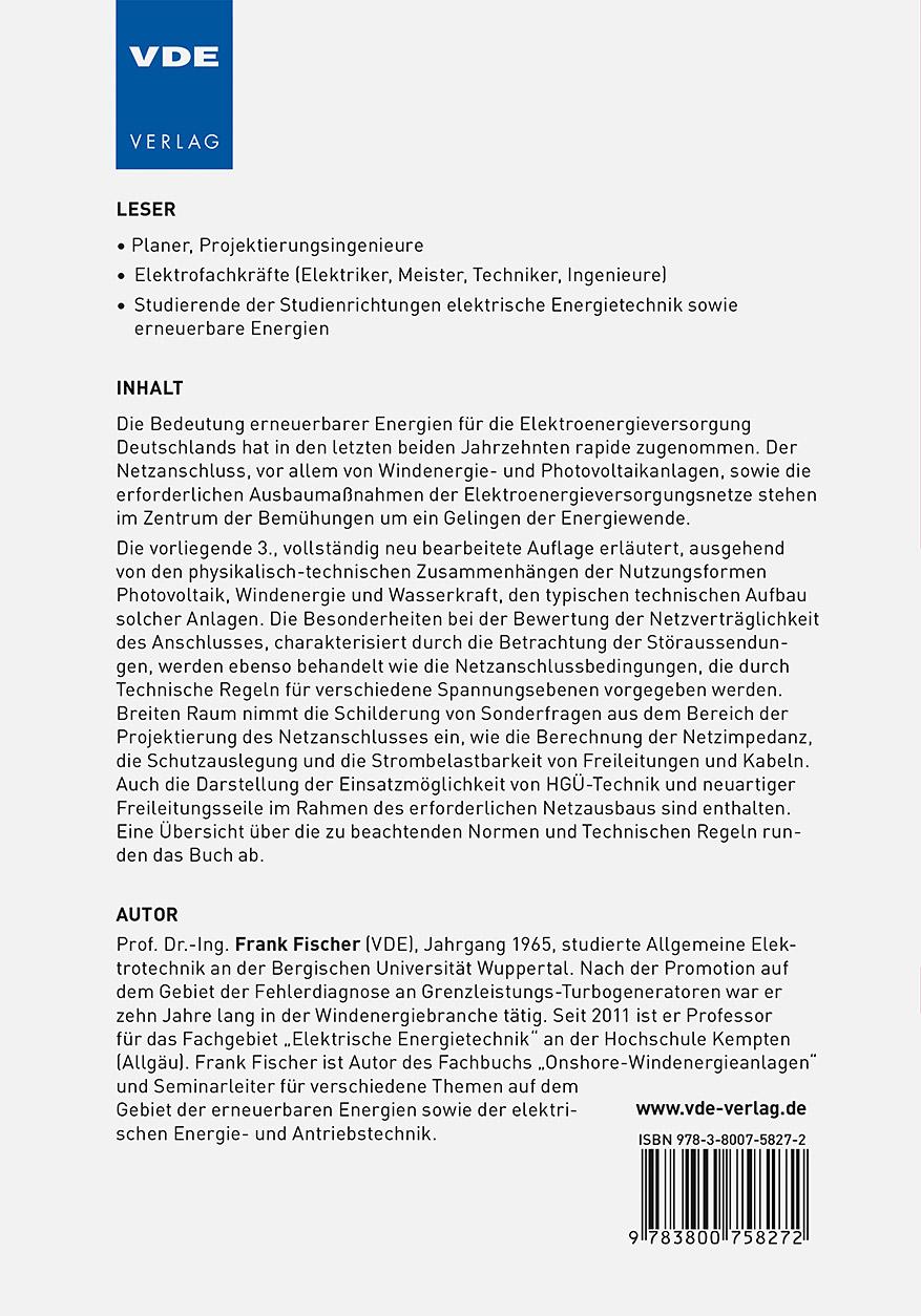 Rückseitencover Netzanschluss von Erneuerbare-Energien-Anlagen