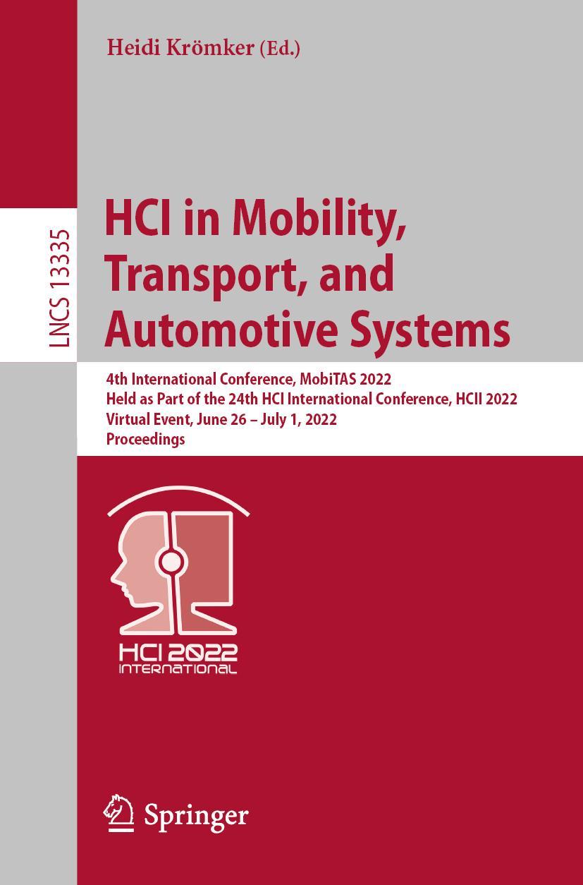 Vorderes Coverbild HCI in Mobility, Transport, and Automotive Systems