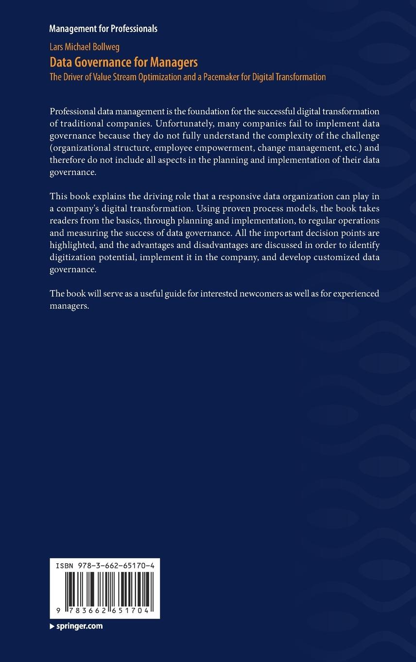 Rückseitencover Data Governance for Managers