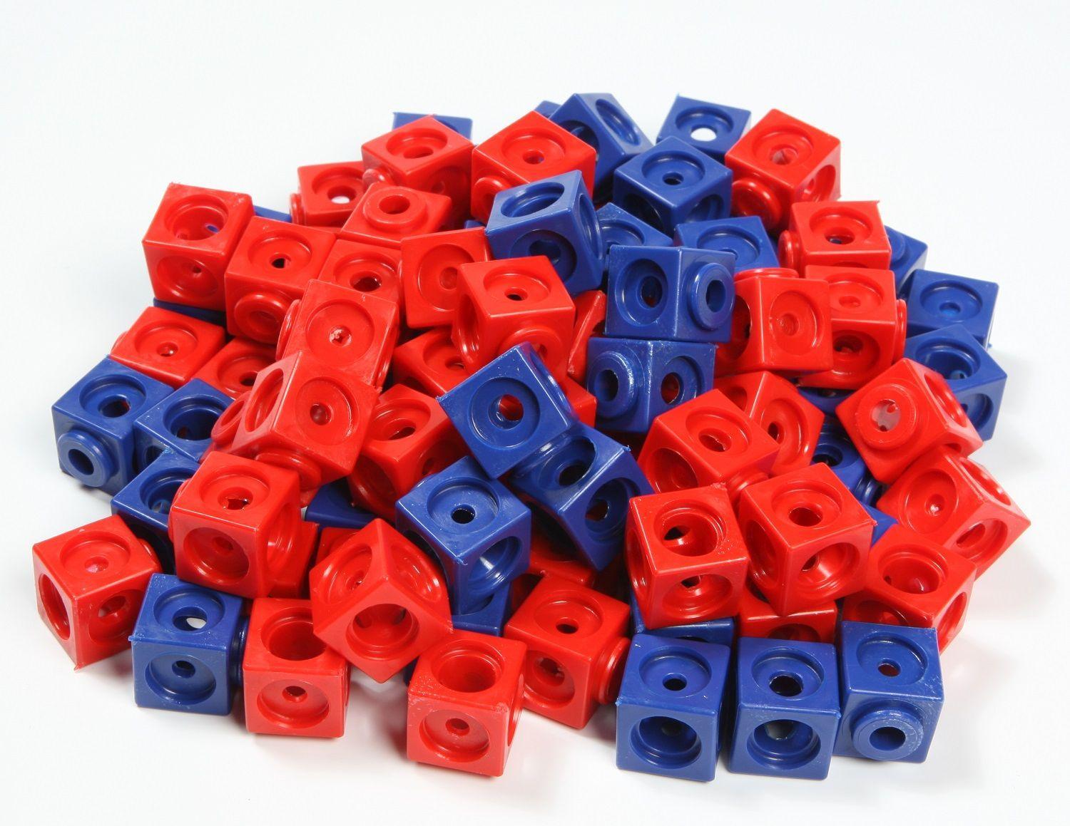Vorderes Coverbild 100 Steckwürfel rot/blau 1,7 cm