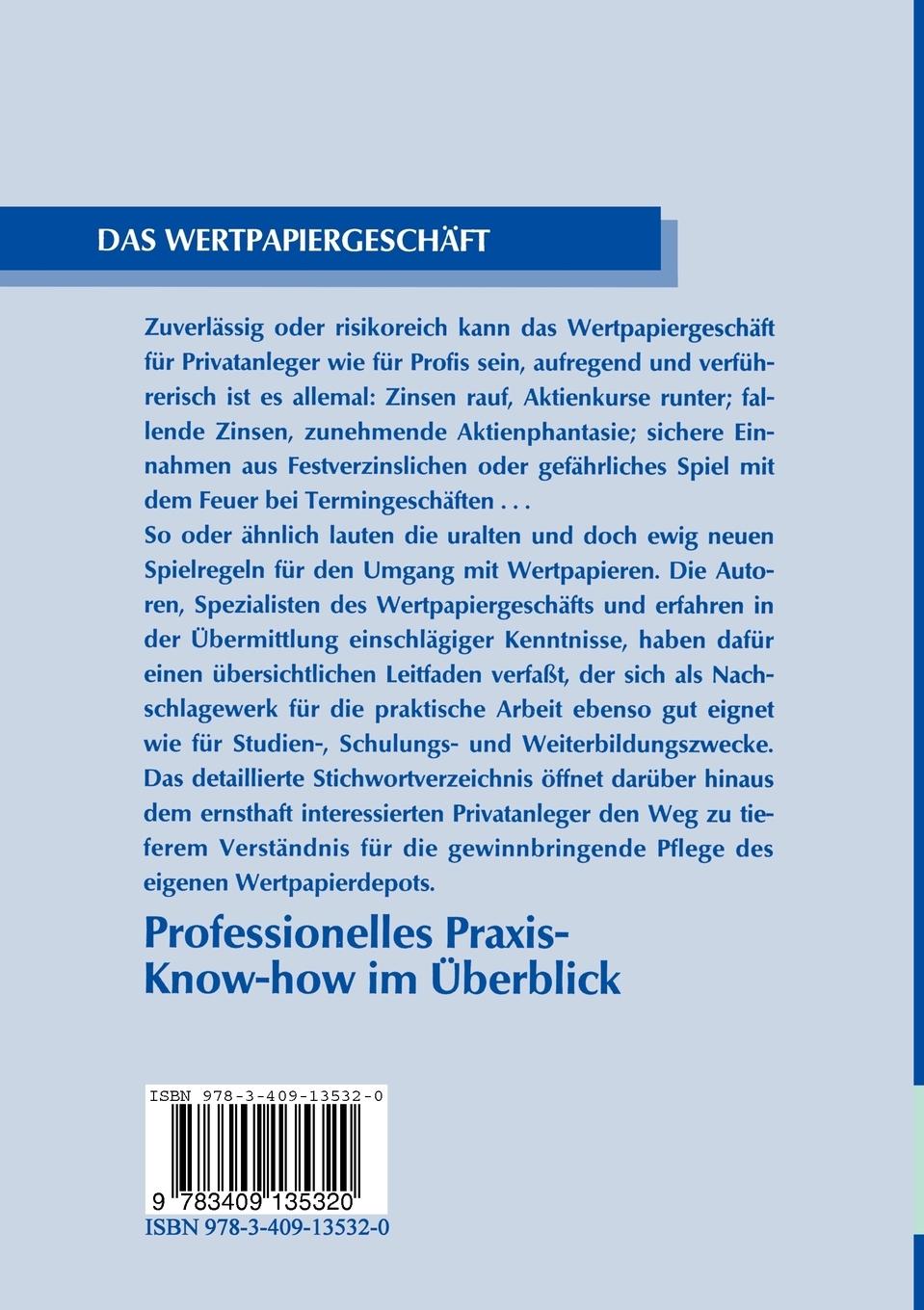 Rückseitencover Das Wertpapiergeschäft
