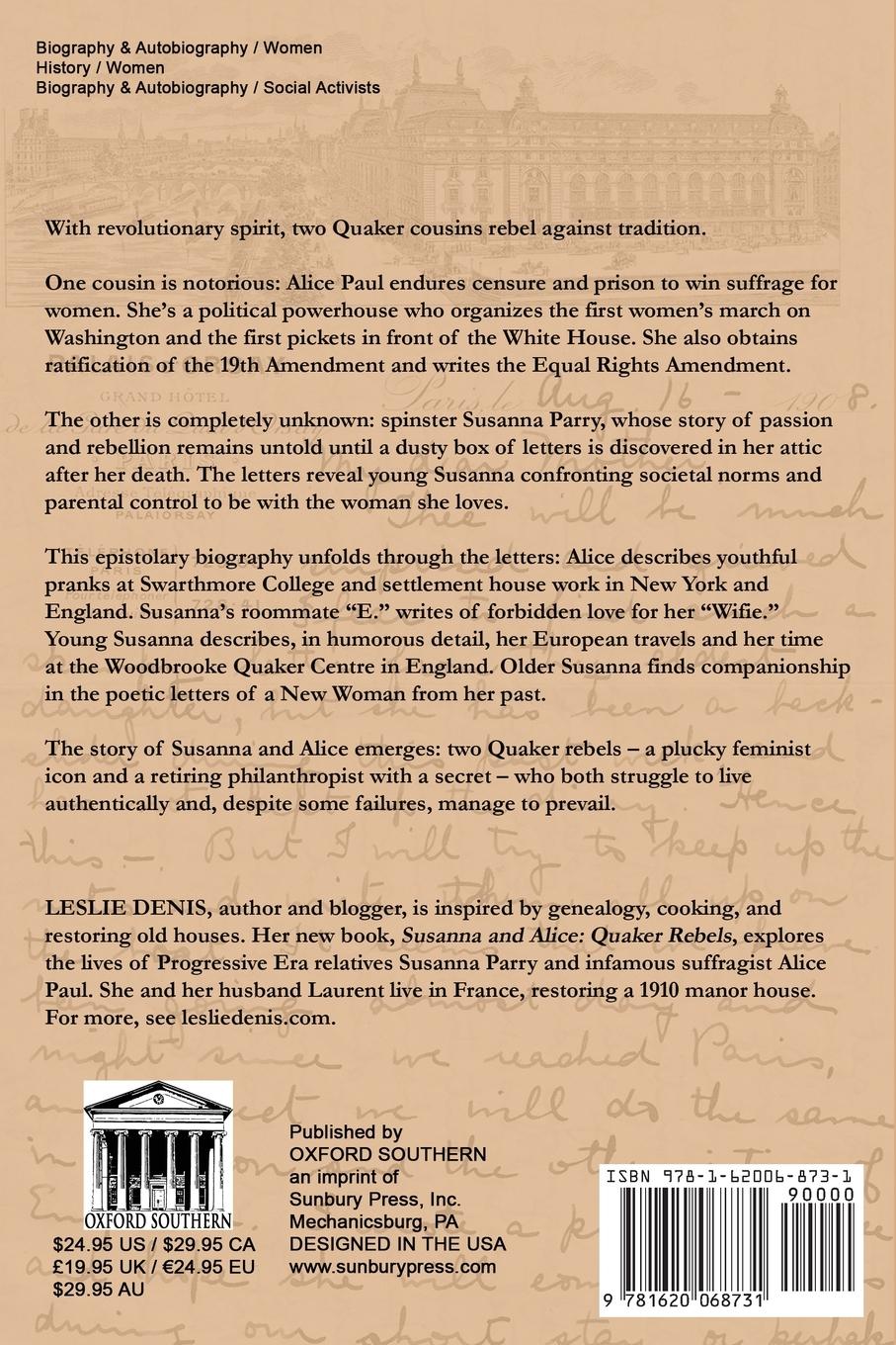 Rückseitencover Susanna and Alice - Quaker Rebels
