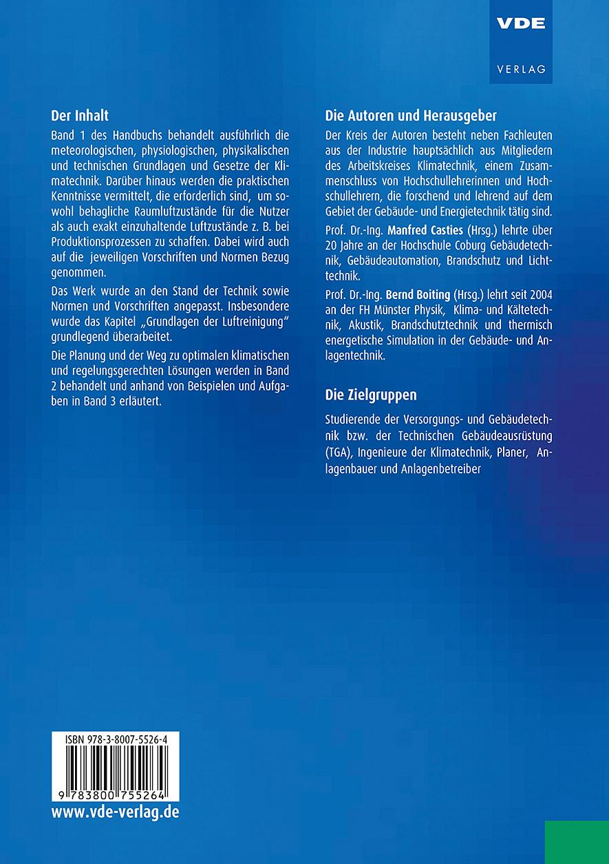 Rückseitencover Handbuch der Klimatechnik 01
