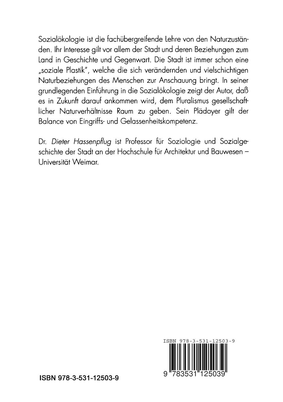 Rückseitencover Sozialökologie