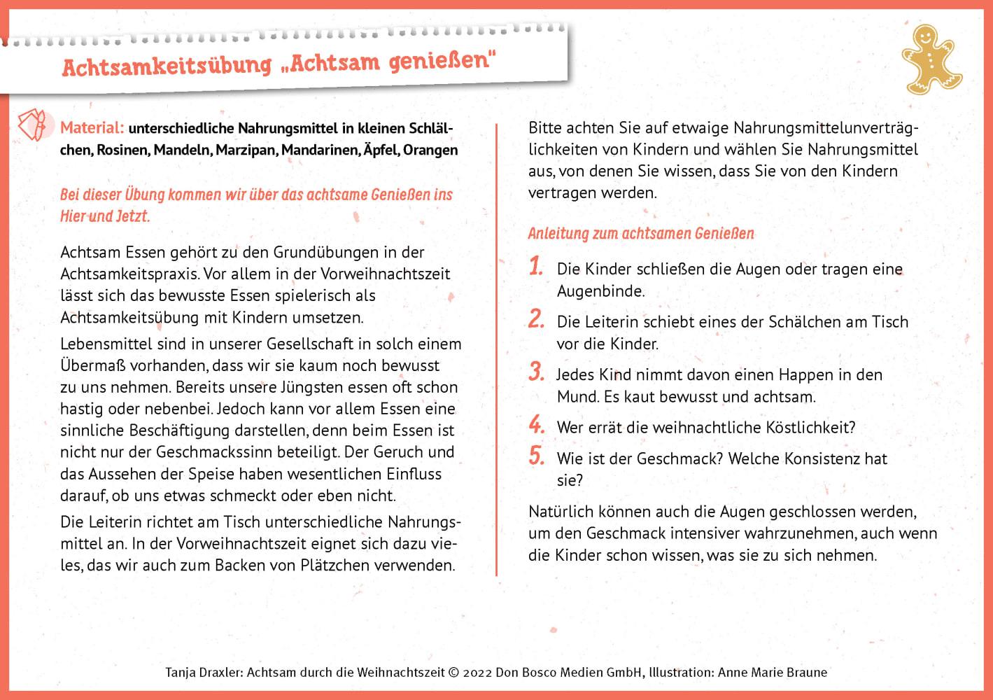 Beispielinhalt (Bild) Achtsam durch die Weihnachtszeit. Fantasiereisen, Massagegeschichten und Achtsamkeitsübungen