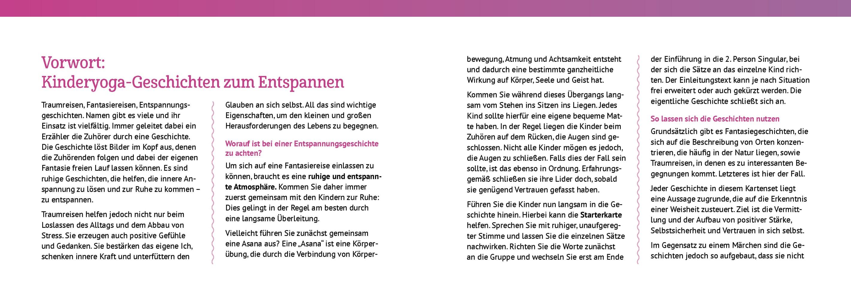 Beispielinhalt (Bild) Kinderyoga-Geschichten für die Entspannungsphase