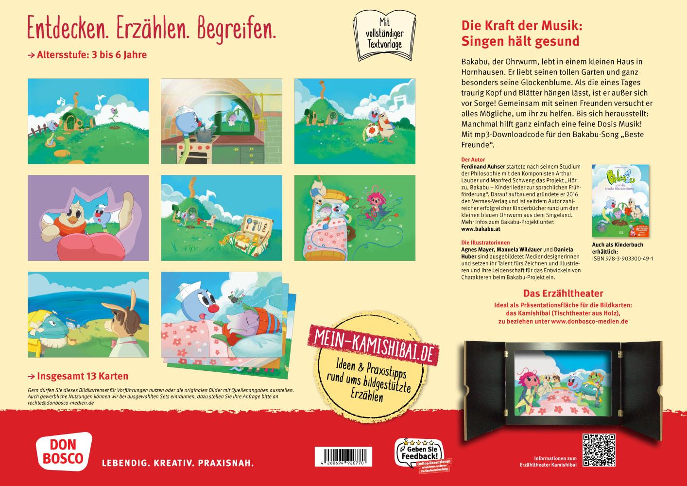 Beispielinhalt (Bild) Bakabu und die kranke Glockenblume. Kamishibai Bildkartenset