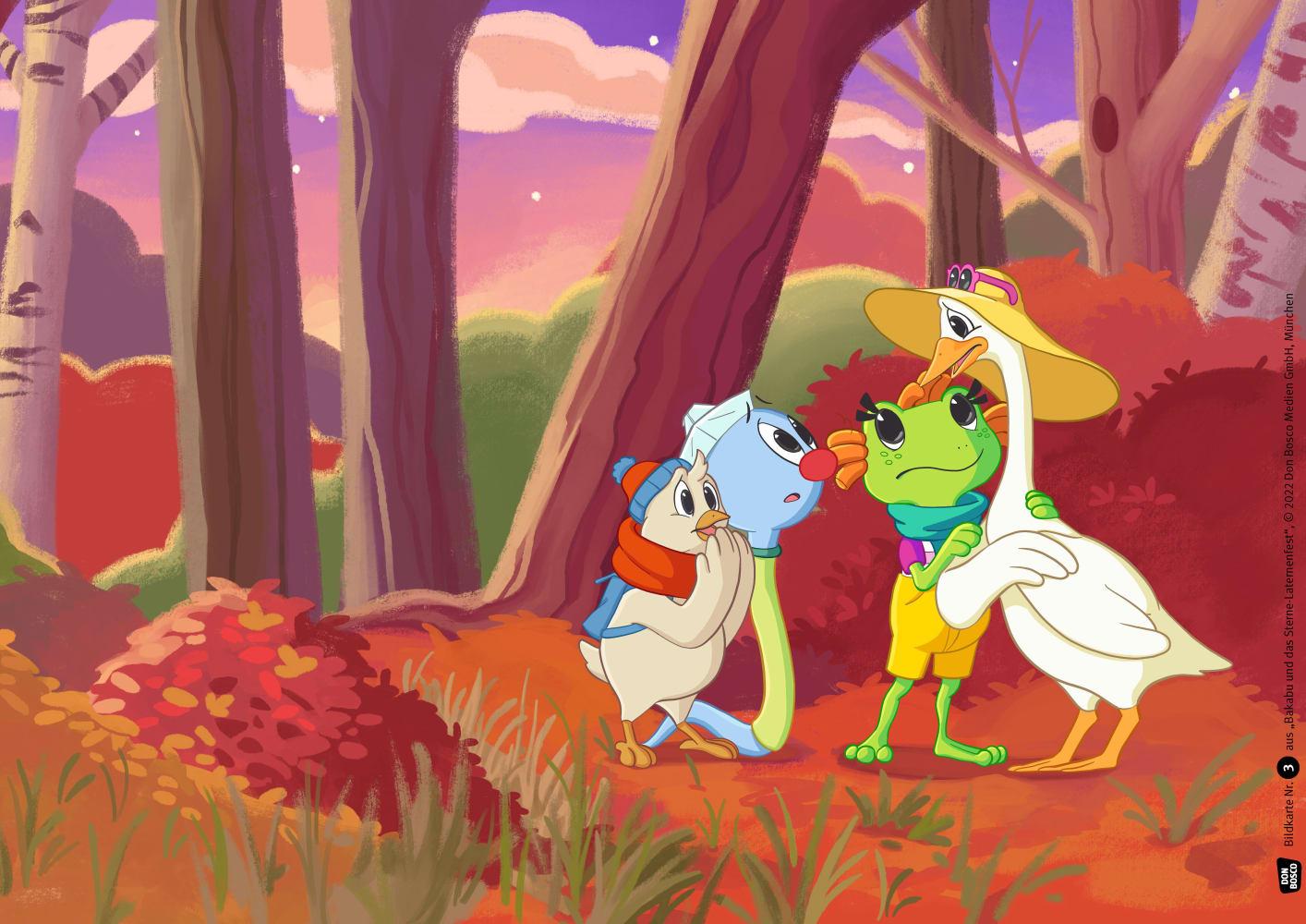 Beispielinhalt (Bild) Bakabu und das Sterne-Laternenfest. Kamishibai Bildkartenset